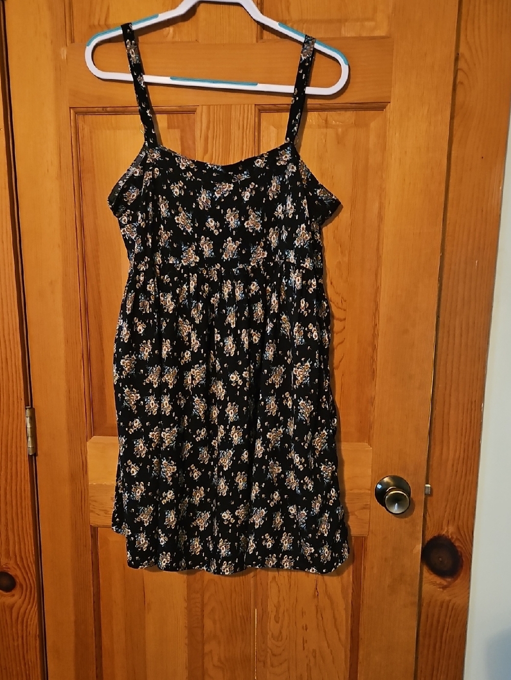 Black Floral Spaghetti Strap Top